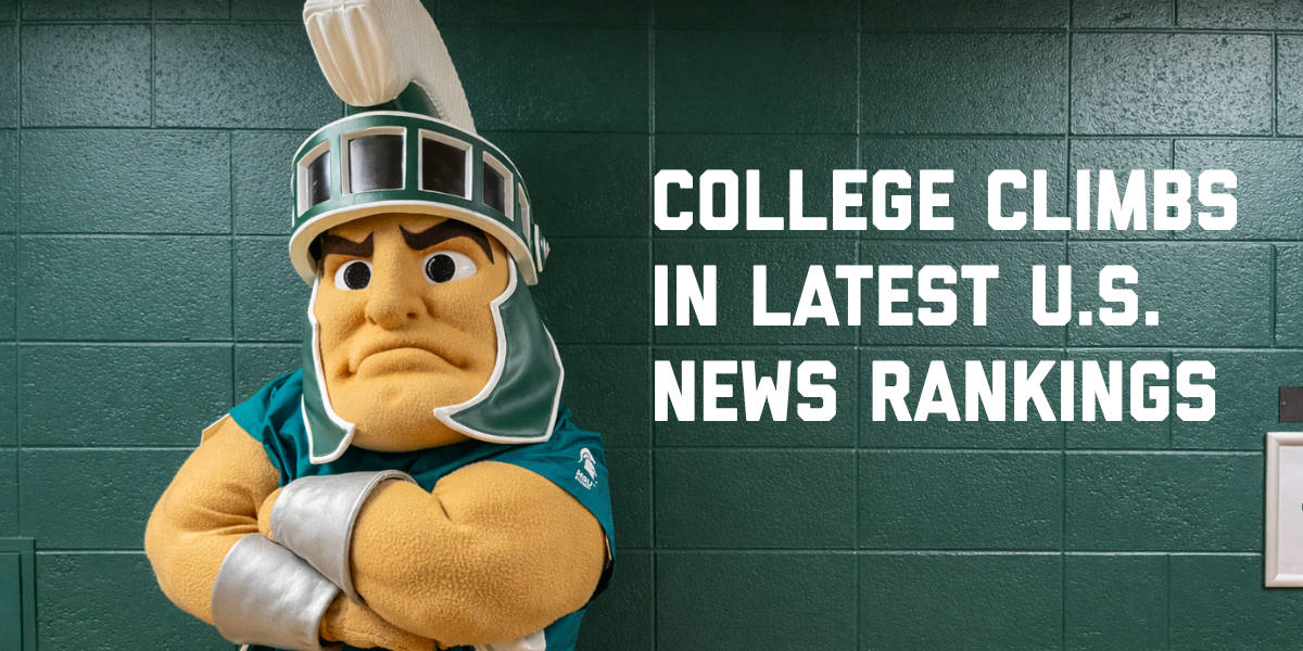 Sparty in the Life Science building.