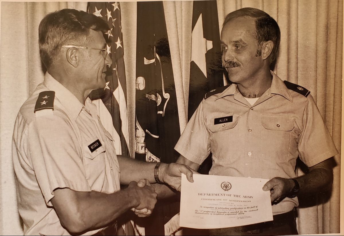 Jim Allen getting sworn in