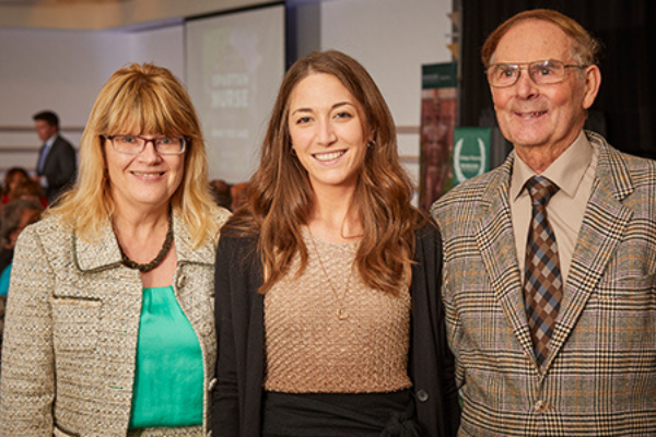 Megan Miller pictured with donors at 2019 Scholarships & Awards Banquet